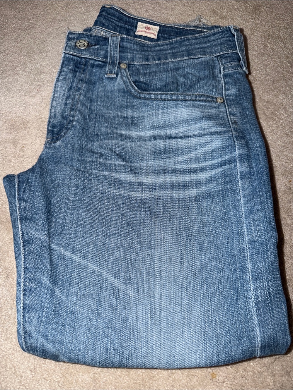 AG Tomboy Crop Relaxed Straight Leg Jeans